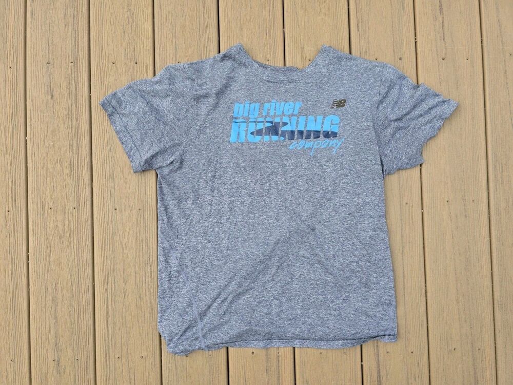 Big River Running Company T Shirt Mens Gray New Balance NBDRY Size Medium